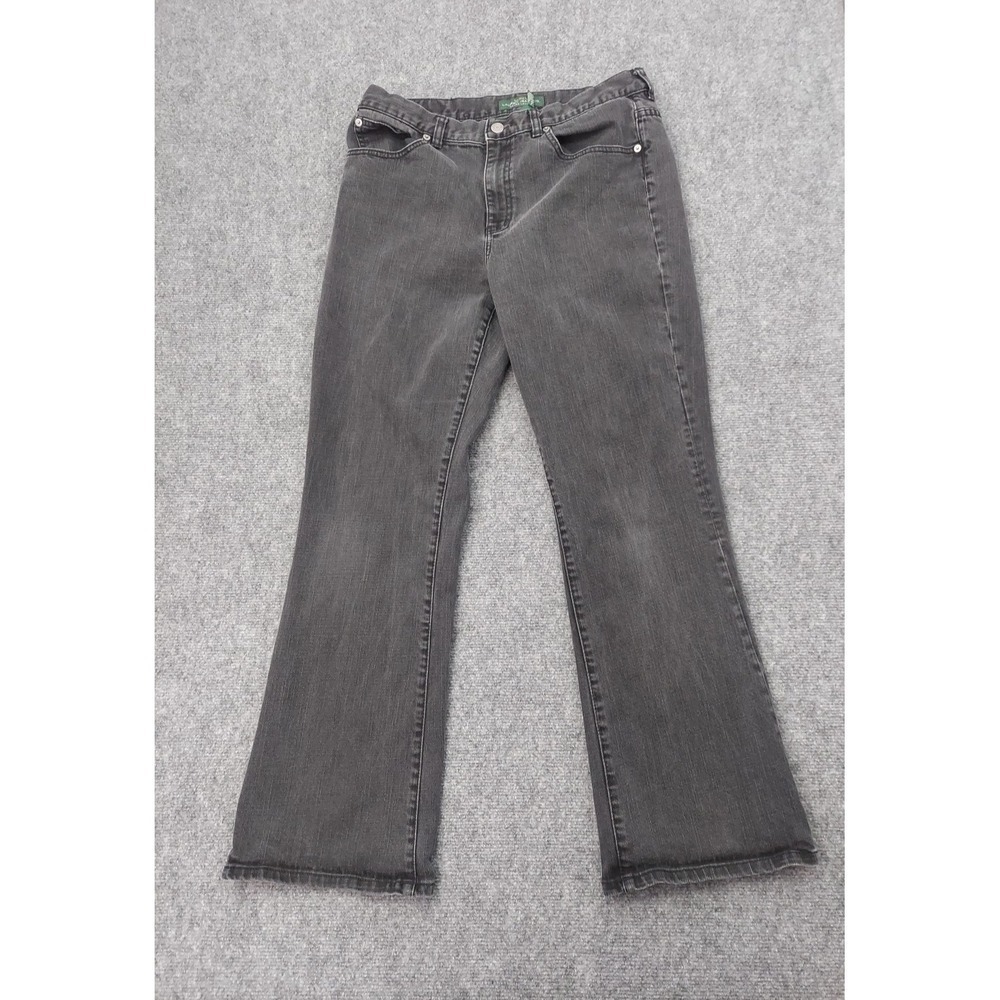 LRL Ralph Lauren Jeans Womens 12 Gray Black Classic Bootcut Stretch Denim